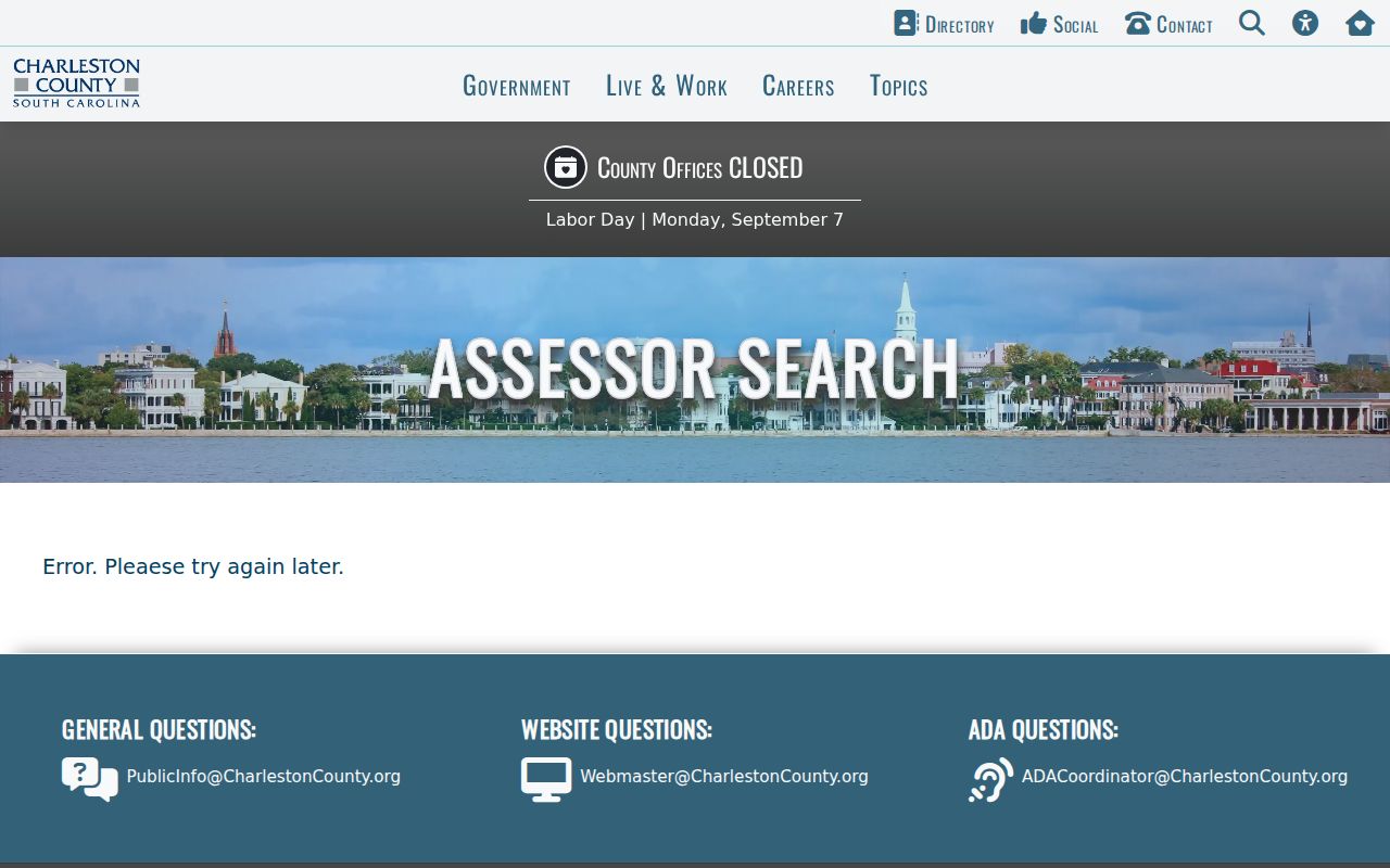 Charleston County residents directory assessor search