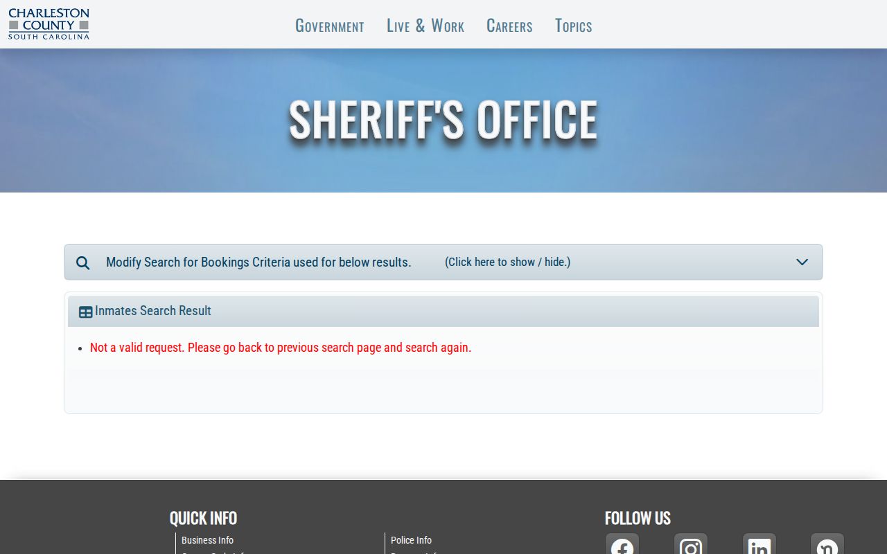 Charleston County residents directory inmate search